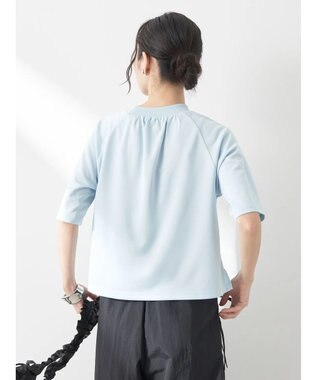 earth music&ecology スポーティー刺繍ロゴＴ Light Blue