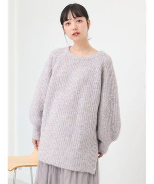 earth music&ecology ふわふわメランジチュニック Lavender