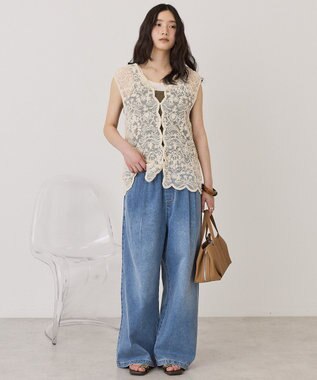 AMERICAN HOLIC ウエストタックイージーデニム Light Indigo