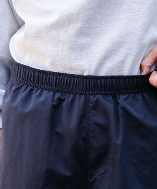 WEGO 【ウエストゴム/手洗い可】ナイロン　トラックパンツ ネイビー