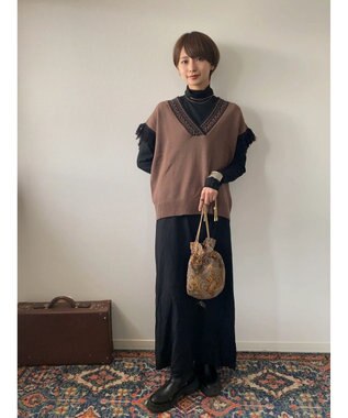 Green Parks フリンジベスト Brown