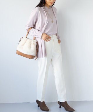 組曲 ファーバケットコンビ バッグ アイボリー系