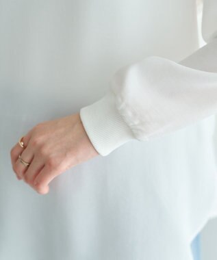 YECCA VECCA 2wayリブMIXジョーゼットブラウス White