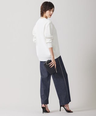 ICB L 【洗える】 コットンポリエステルスムース ニットプルオーバー オフホワイト系