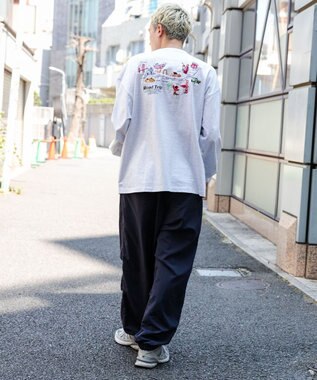 WEGO 【ウエストゴム/手洗い可】ナイロン　トラックパンツ ネイビー