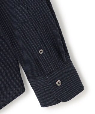 JOSEPH HOMME 【新素材】グリットタックジャージー　ホリゾンタルカラーシャツ ネイビー系