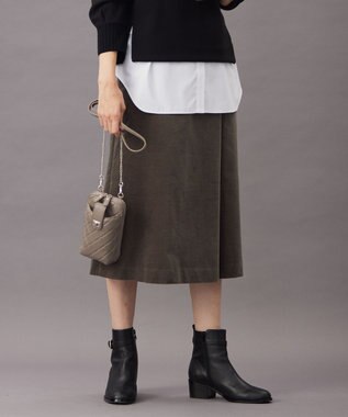 J.PRESS LADIES L 【洗える・吸水速乾】AIRDUROY LIGHT コーデュロイ スカート ブラウン系