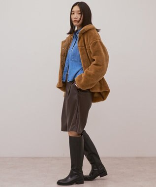 AMERICAN HOLIC スタンドベア風ボアコート Camel