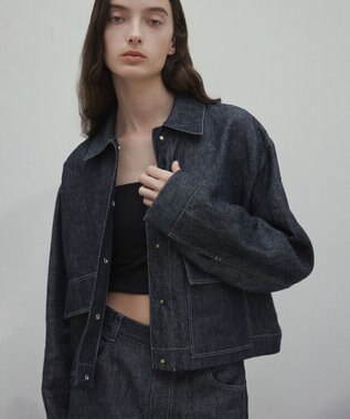 BEIGE， 【洗える】CUPHEA / アウトポケットジャケット Indigo