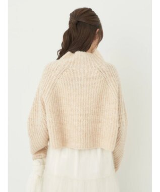 earth music&ecology フワフワＭＩＸハイネックショートニット Light Beige