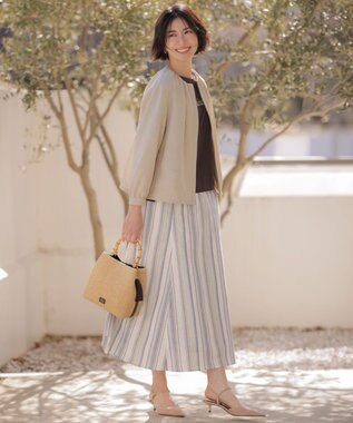 J.PRESS LADIES L 【人気素材・季節の変わり目に】BREEZE COOL トロ ノーカラー ブルゾン ベージュ系