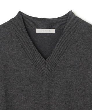 UNFILO 【野呂佳代さん着用】マイビューティニット Ｖネックワンピース チャコール