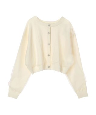 Green Parks ・ＥＬＥＮＣＡＲＥ　ＤＵＥ　２ｗａｙチュールレイヤーカーデ Off White