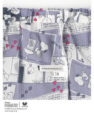 WACOAL ワコール_リラックス＆スリープ パジャマ 5分袖 半袖 8分丈 綿100%(本体) PEANUTS スヌーピー レディース FDT157 /ワコール グレー