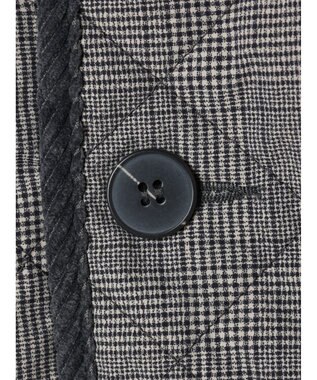 Green Parks キルティングノーカラーブルゾン Check