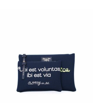 A.D.M.J. 【魔法の様に軽い】マジックライトコード刺しゅうフラットポーチ2セット(S・M) マリノ