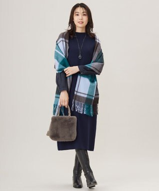 J.PRESS LADIES マーブルノーズ ネックレス ネイビー系