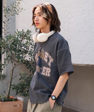 WEGO 【ユニセックス着用ITEM/MLサイズ展開】ドッキングカレッジスウェT（SS） スミクロ