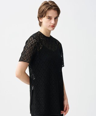 uncrave ジオメトリックレース ブラウス ブラック