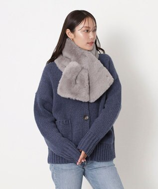 MOONBAT 【FUDGE11月号掲載】PAUL & JOE ACCESSOIRES フェイクファービッグマフラー グレー