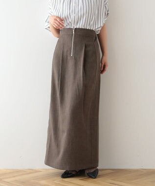 Green Parks マルチＷＡＹフロントｚｉｐサロペットスカート Brown