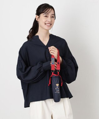 MOONBAT POLO RALPH LAUREN(ポロ ラルフローレン)FLAG BEAR 無地 折りたたみ傘 簡単開閉 ネイビーブルー