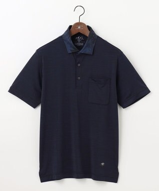JOSEPH ABBOUD MOUNTAIN 【UNISEX】接触冷感 クールスキンガードポロシャツ ネイビー系