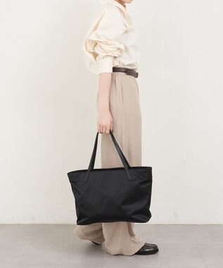 russet 《ファスナーポケット付きショルダーベルト》2wayトートバッグ(SF-266) Black