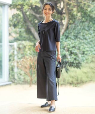 J.PRESS LADIES L スムースジャージー カットソー ネイビー系