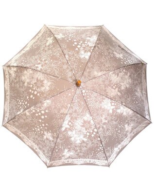 槇田商店 Kirie ドットフラワー モカブラウン 長傘 中茶