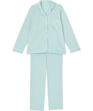 ワコール／睡眠科学 【パジャマ】　長袖・長ズボン　希少な超長綿「天綿」パジャマ　睡眠科学／ワコール　YDX521 グリーン
