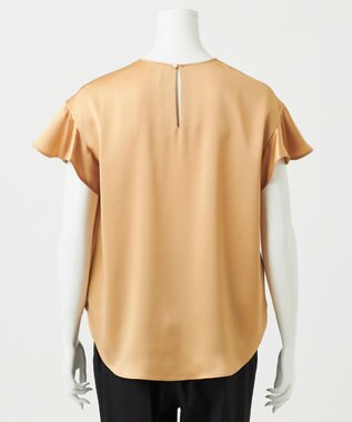 23区 S 【R(アール)】トリアセサテン フリルスリーブ ブラウス ゴールド系