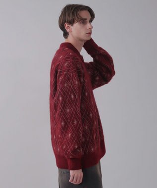 WEGO 【ユニセックス着用ITEM】アーガイルニットポロ ワイン