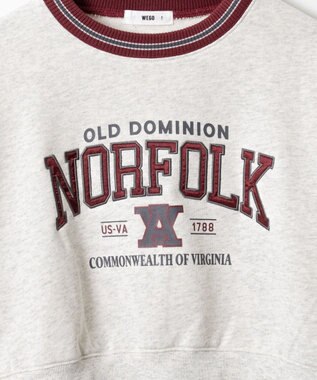 WEGO ラインリブショートスウェット 杢グレー