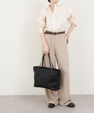 russet 《ファスナーポケット付きショルダーベルト》2wayトートバッグ(SF-266) Black