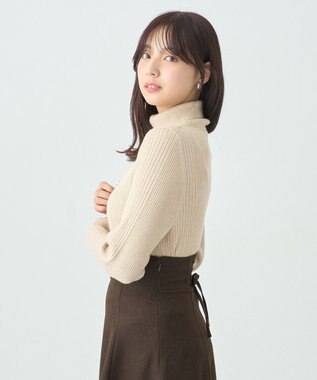 earth music&ecology ラメタートルネックニットプルオーバー Gold