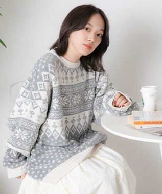 WEGO ベロアモール総柄プルオーバー 柄2