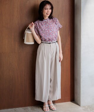 組曲 【先行予約】フラワーガーデンプリント ブラウス ベージュピンク系5