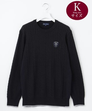 23区GOLF 【MEN/キングサイズ】ストレッチ カラーニット ネイビー系