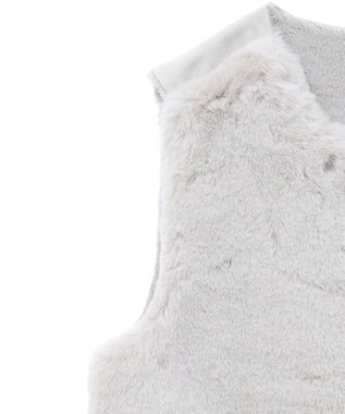 CRAFT STANDARD BOUTIQUE エコファー×ムートンチュニックベスト Light Gray