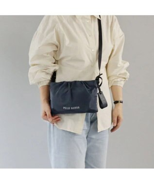 PELLE BORSA ギャザーボディバッグ Cheers チアーズ 4655 ネイビー