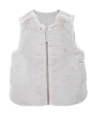 CRAFT STANDARD BOUTIQUE エコファー×ムートンチュニックベスト Light Gray