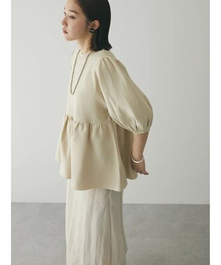 Green Parks armonia. ウエストギャザー袖ボリュームニット Ivory