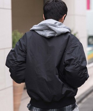 WEGO 【ユニセックス着用ITEM】2WAYフードパファーMA－1 ブラック