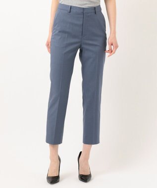 J.PRESS LADIES S 【シワになりにくい】コットンフィッティーシャーク テーパードパンツ ダルブルー系