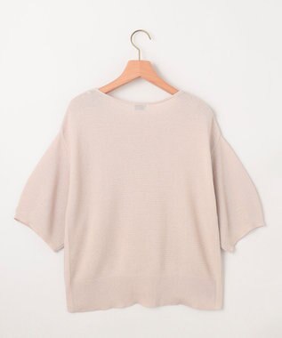 組曲 S 【WEB限定】コットンポリエステル5分袖リラクシー ニット グレージュ系