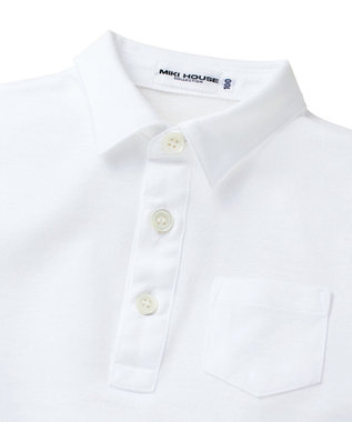 MIKI HOUSE HOT BISCUITS 【ミキハウス】【90-130cm】 天竺素材の半袖シャツ 白