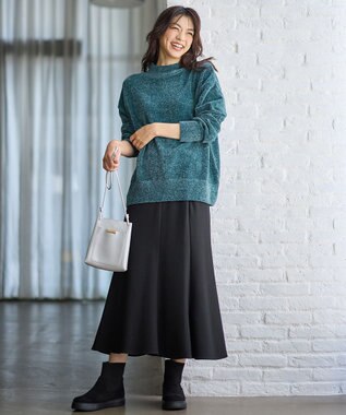 ANY モールニットプルオーバー ブルー