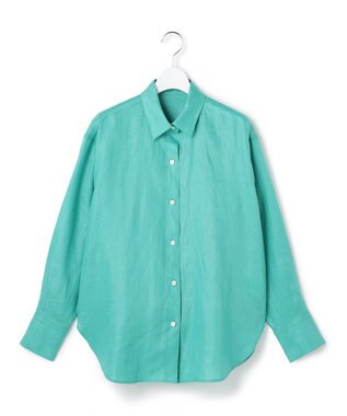 23区 【エステータ】チンツリネン オーバーサイズ シャツ ターコイズブルー系