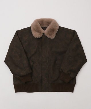 WEGO 【ユニセックス着用ITEM/MLサイズ展開】PU2WAYフライトブルゾン ブラウンその他